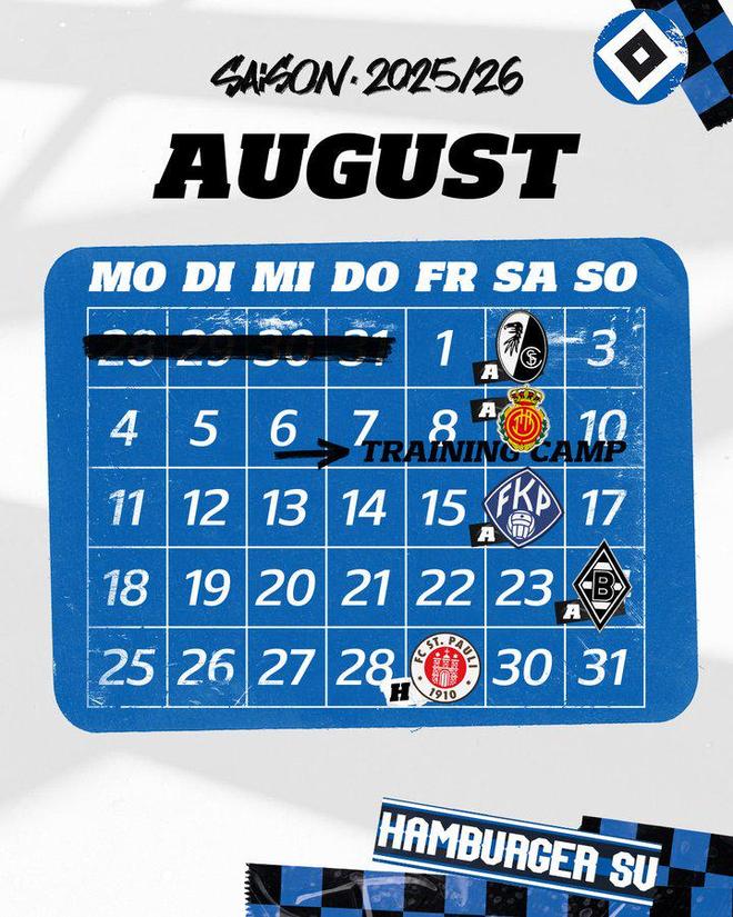 漢堡8月賽程，新季期待，德甲就緒！